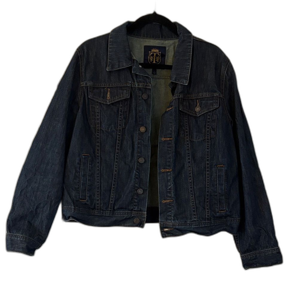 Talbots Dark Wash Denim Jean Jacket Size Large L